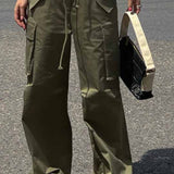Pantalones cargo de cintura alta, corte ajustado y pierna recta