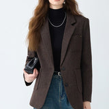 Blazer de lana marrón Maillard