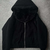 Sudadera minimalista con capucha de doble capa