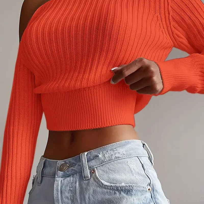 Zena - Top de alta calidad con diseño de hombros descubiertos