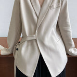 Blazer drapeado de moda con cuello manzana