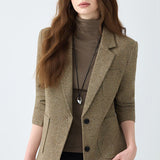 Blazer de lana marrón Maillard