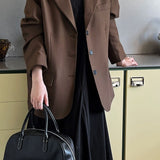 Blazer vintage casual con mangas largas