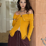Blusa ajustada de cuello alto en punto lavado
