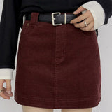 Falda trapecio de pana retro