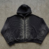 Sudadera con capucha y detalles de cristales