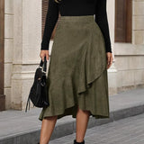 Elegante falda midi texturizada