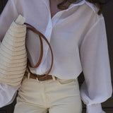Blusa de manga larga con botones en Tencel