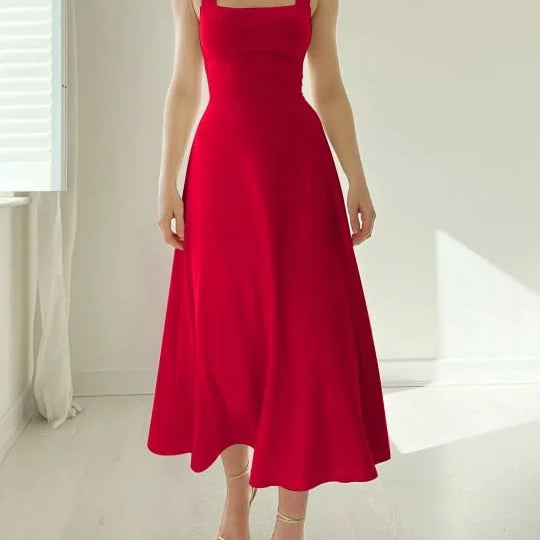 Vestido de algodón de tirantes anchos - Cómodo, elegante y transpirable
