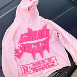 Sudadera con capucha y estampado gráfico de gran tamaño