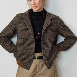 chaqueta vintage a cuadros de gran tamaño