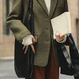 Blazer cruzado en mezcla de lana