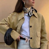 Chaqueta vintage de ante con solapas