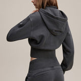 Sudadera corta con cremallera