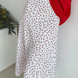 Falda sirena con estampado floral de cintura alta