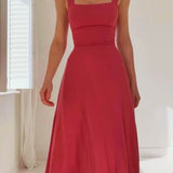 Vestido de algodón de tirantes anchos - Cómodo, elegante y transpirable