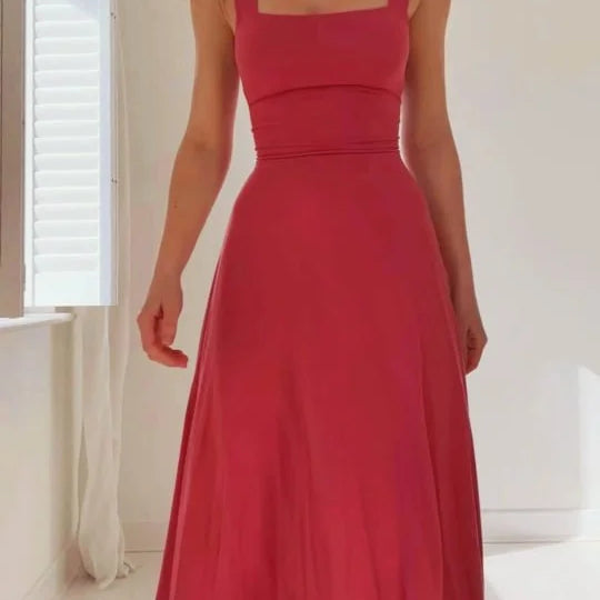Vestido de algodón de tirantes anchos - Cómodo, elegante y transpirable
