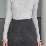 Falda trapecio de lana con lunares