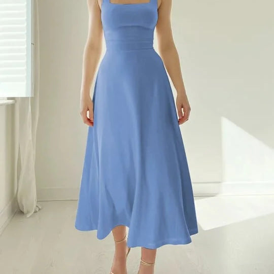 Vestido de algodón de tirantes anchos - Cómodo, elegante y transpirable
