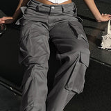 Pantalón cargo multibolsillos, corte holgado, estilo urbano