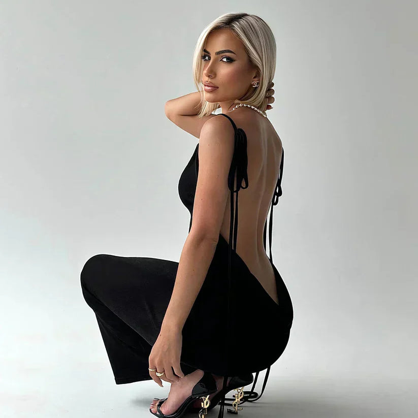 Vestido Cora sin espalda - Ajustado y transpirable