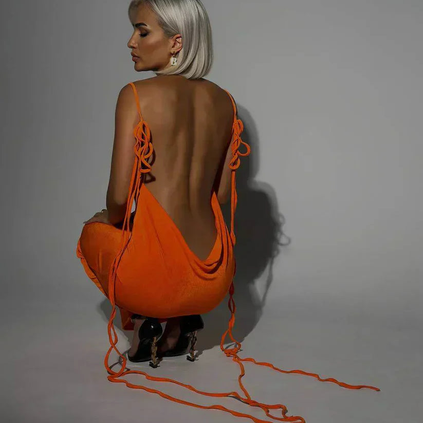 Vestido Cora sin espalda - Ajustado y transpirable