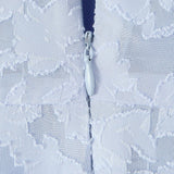 Vestido de noche romántico de jacquard azul sin espalda
