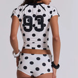 Conjunto de dos piezas de camisetas ajustadas con estampado de números