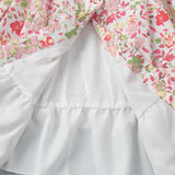 Vestido mini abotonado con cuello Peter Pan y mangas abullonadas florales