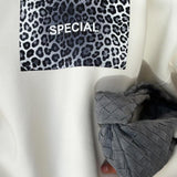 Sudadera con capucha extragrande con estampado de leopardo
