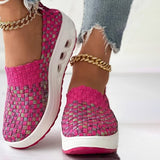 Zapatos de mujer - Slip-On Tejido Elástico - Suela Confortable con Cámara de Aire