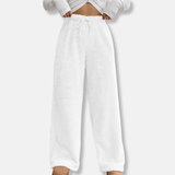 Pantalones de estar por casa para mujer – Polar suave – Corte holgado – Cintura elástica con cordón