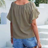 Ima - Blusa moderna de cuello redondo