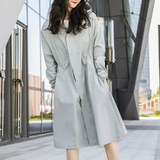 Gabardina de mujer – Impermeable ligero – Corte recto – Cintura ajustable – Largo hasta la rodilla