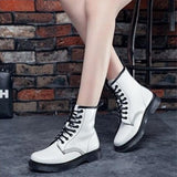 Botines de mujer - Estilo militar - Cordones - Suela antideslizante con tacos - Comodidad duradera