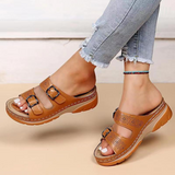 Sandalias de mujer – Punta abierta – Tiras con hebillas ajustables – Suela cómoda y transpirable