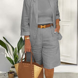 Camry - Elegante blazer y pantalones cortos - Conjunto de dos piezas