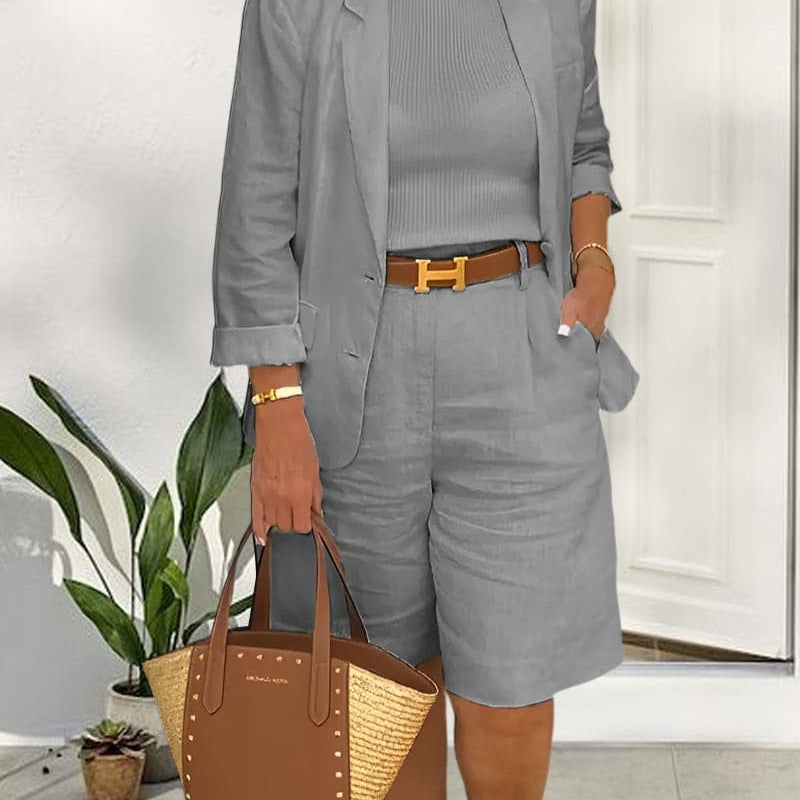 Camry - Elegante blazer y pantalones cortos - Conjunto de dos piezas