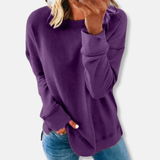 Sudadera de mujer – Corte holgado – Algodón suave – Cuello redondo cómodo – Mangas largas