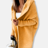 Cárdigan para mujer - Punto suave - Corte holgado - Con capucha - Mangas largas