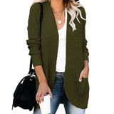 Cárdigan para mujer – Punto suave – Corte holgado – Mangas largas – Frente abierto