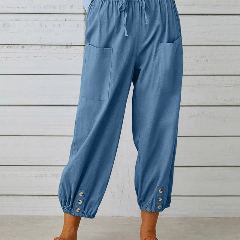 Pantalones de mujer - Cintura alta - Corte holgado - Elegantes y cómodos