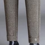 Pantalones rectos Sophie Chevron | Pantalones de lana