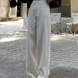 Ellen - Pantalones modernos, de pierna ancha y cintura alta.