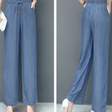 Pantalones de mujer - Cintura elástica - Cómodos y fluidos - Tejido ligero y elegante