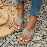 Sandalias de mujer - Estilo chancla - Tira ancha cómoda - Suela plana informal