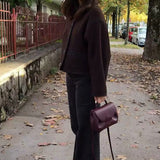 Abrigo casual de mezcla de lana con bloques de color