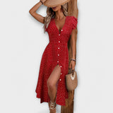 Vestido Midi Elegante con Lunares