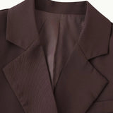 blazer abotonado de cintura alta