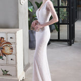 Elegante vestido de noche de sirena con lentejuelas